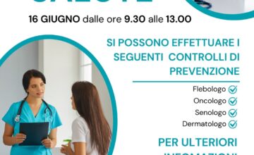 Giornata della salute domenica 16 giugno a Caserta